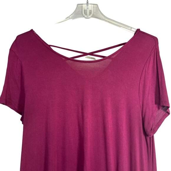 Mossimo Supply Co. Burgundy V-Neck Crisscross Back Dress XXL - Picture 2 of 5